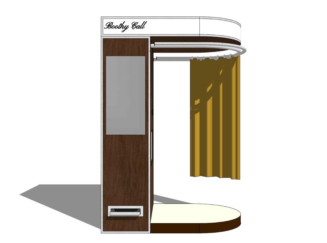 3D render of the BoothyCall event curtain booth